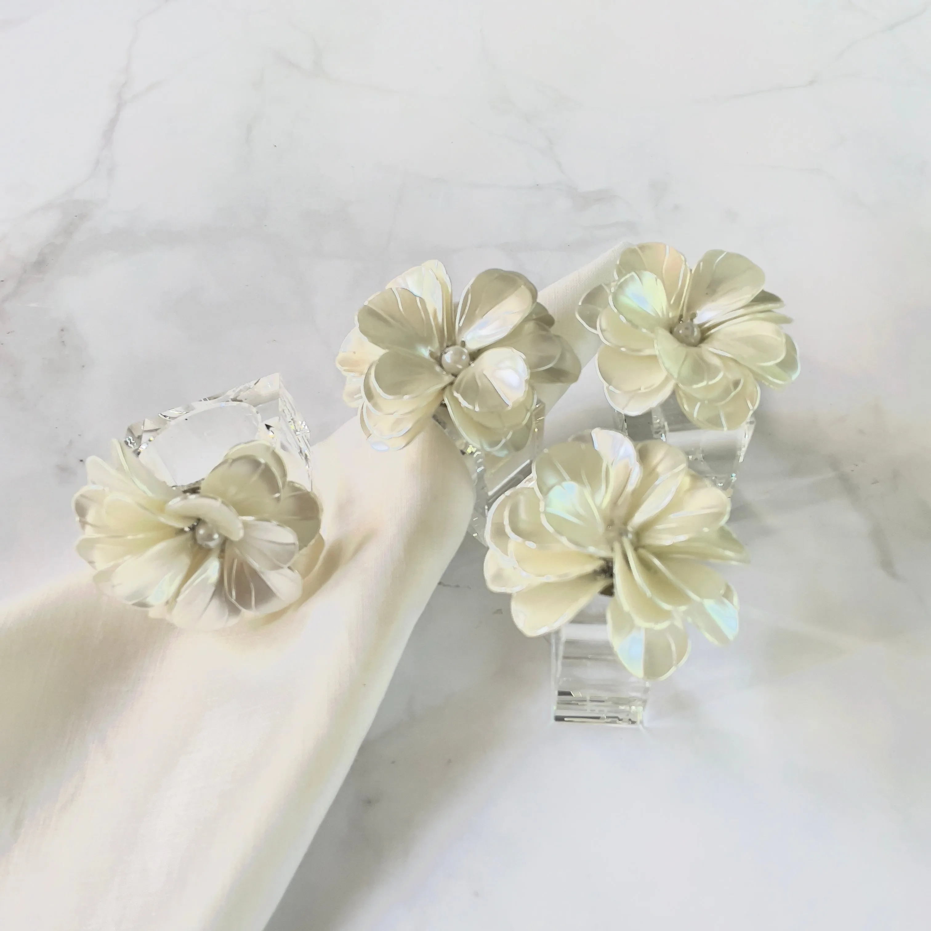Camellia Napkin Rings (Set of 4)