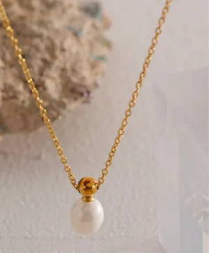 Carme Pearl Drop Pendant - 18K Gold Coated