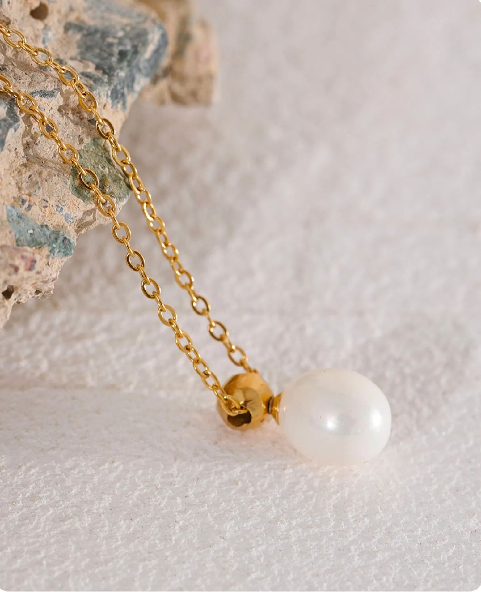 Carme Pearl Drop Pendant - 18K Gold Coated