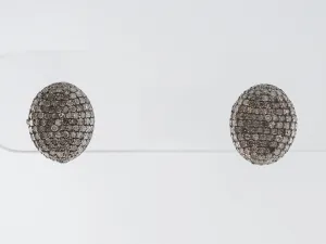 Champaign Diamond Pave Earrings in Sterling Silver