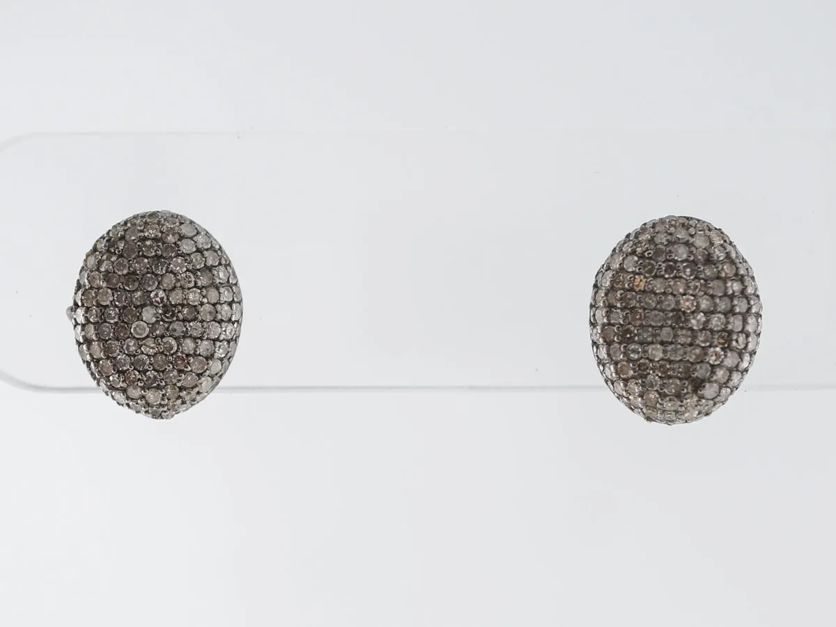 Champaign Diamond Pave Earrings in Sterling Silver