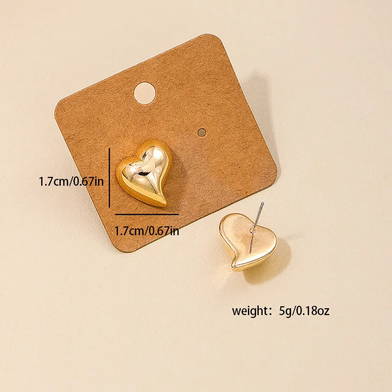 Charming Vienna Verve Metal Stud Earrings for Fashionable Travelers and Sweet Love Mood Women's Style