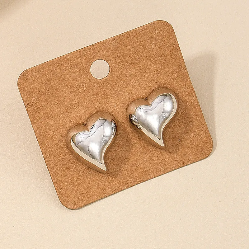Charming Vienna Verve Metal Stud Earrings for Fashionable Travelers and Sweet Love Mood Women's Style