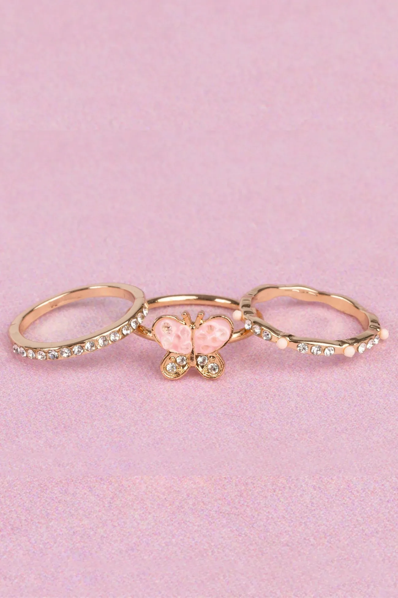 Chic Butterfly Garden Rings Set