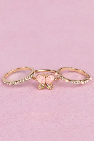 Chic Butterfly Garden Rings Set
