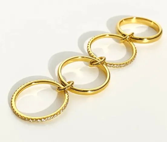 Chic Multi Band Eternity Ring - Gold