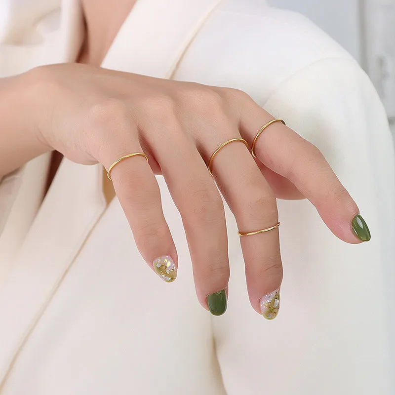 Chic Stainless Steel Couple Rings - Minimalist Titanium Steel Jewelry