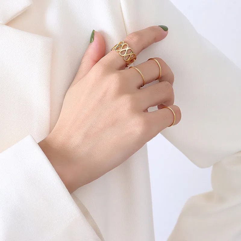 Chic Stainless Steel Couple Rings - Minimalist Titanium Steel Jewelry