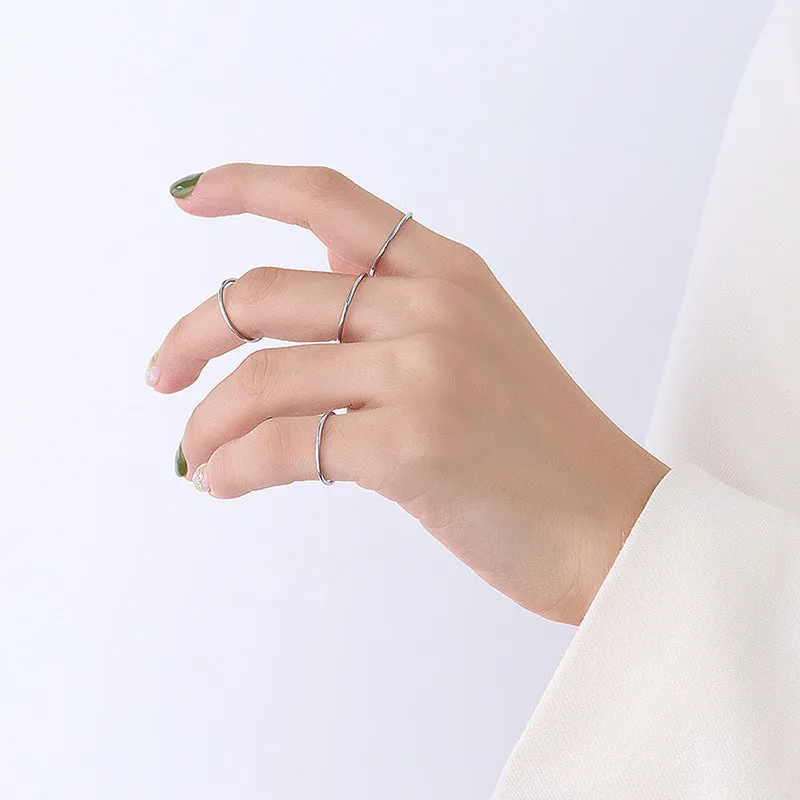Chic Stainless Steel Couple Rings - Minimalist Titanium Steel Jewelry