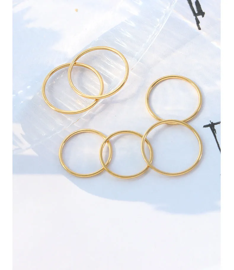 Chic Stainless Steel Couple Rings - Minimalist Titanium Steel Jewelry