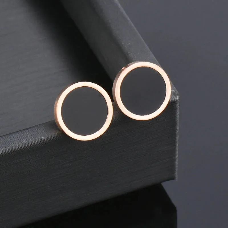 Chic Watch Shape Stainless Steel Rings Rose Gold Color Black Strap Rectangle Rings