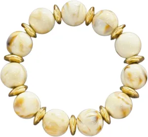 Chunky Beaded Bracelets for Women Acrylic Stackable Bracelets Gold Resin Big Ball Bangle Stretch Beaded Bracelets Jewelry