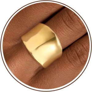 Chunky Gold Rings Gifts for Women Teen Girls 14K Gold Plated Ring No Tarnish Stackable Statement Thumb Dome Band Pinky Rings Birthday Anniversary Retirement Christmas Gift Jewelry