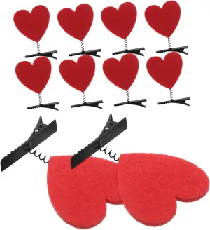 Ciieeo 10pcs Heart Hair Clips Cute Valentine Accessories Comfortable Stylish Hair Barrettes for Parties and Everyday Use