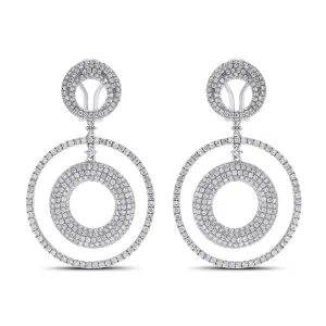 Circles Diamond Earrings (5.30 ct Diamonds) in White Gold