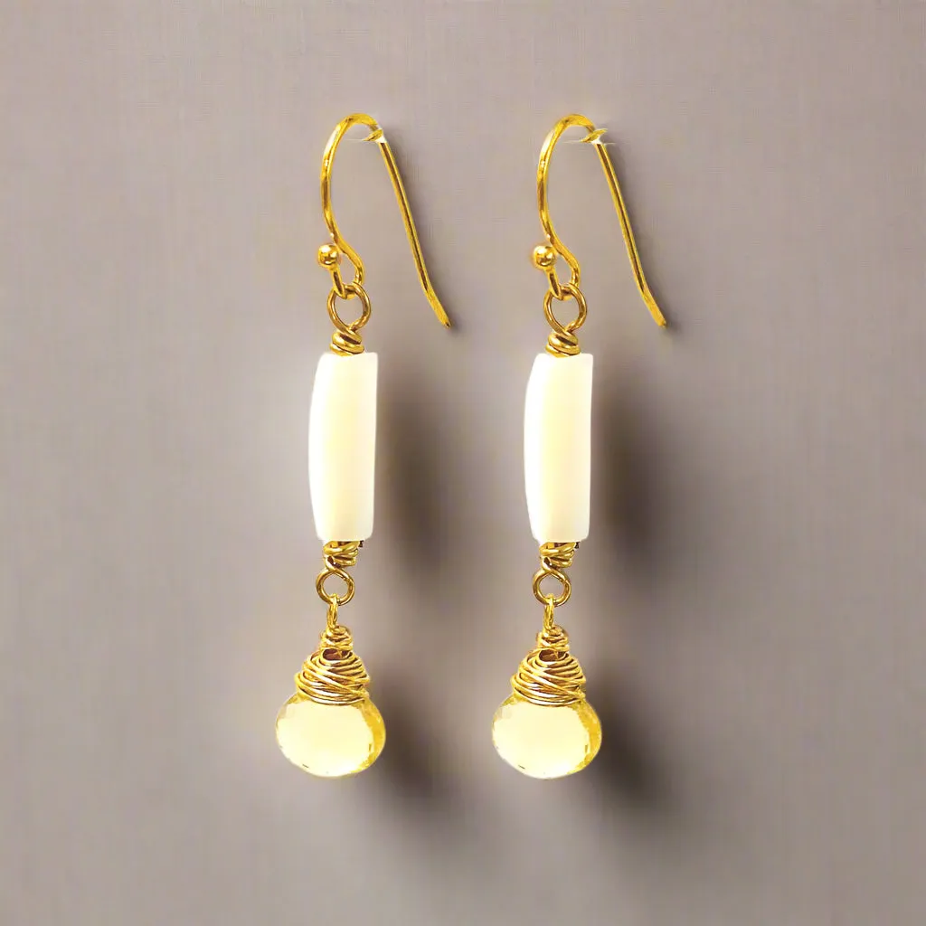 Citrine MOP Earrings