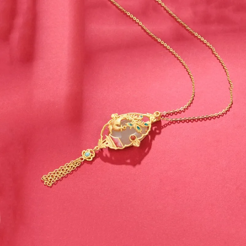Classic Design Natural Hetian Jade Cheongsam Pendant