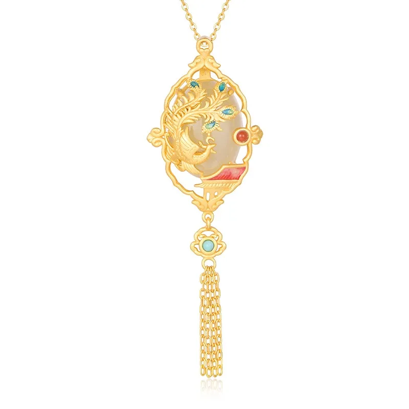 Classic Design Natural Hetian Jade Cheongsam Pendant