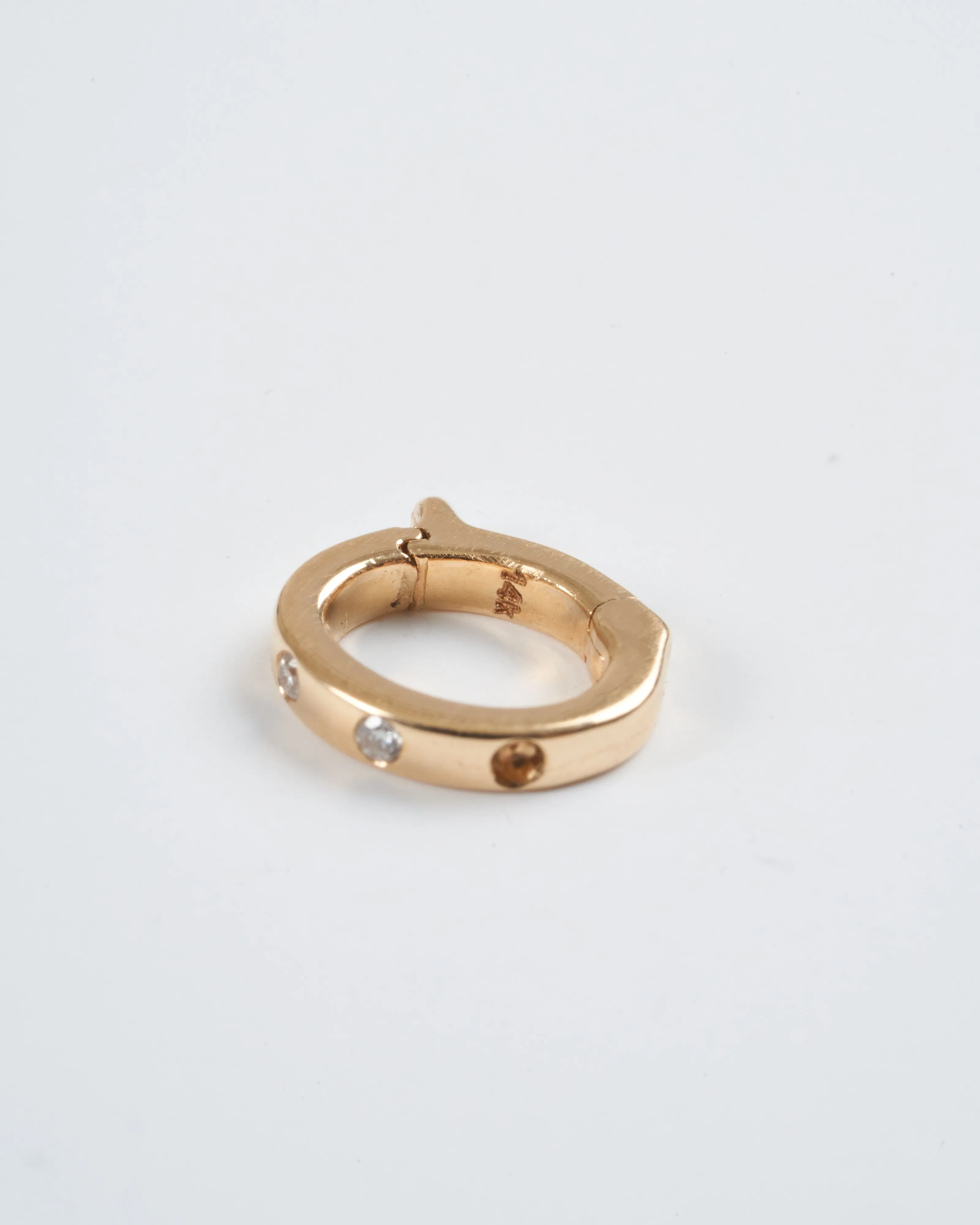 classic diamond tiny oval bale - gold/diamonds