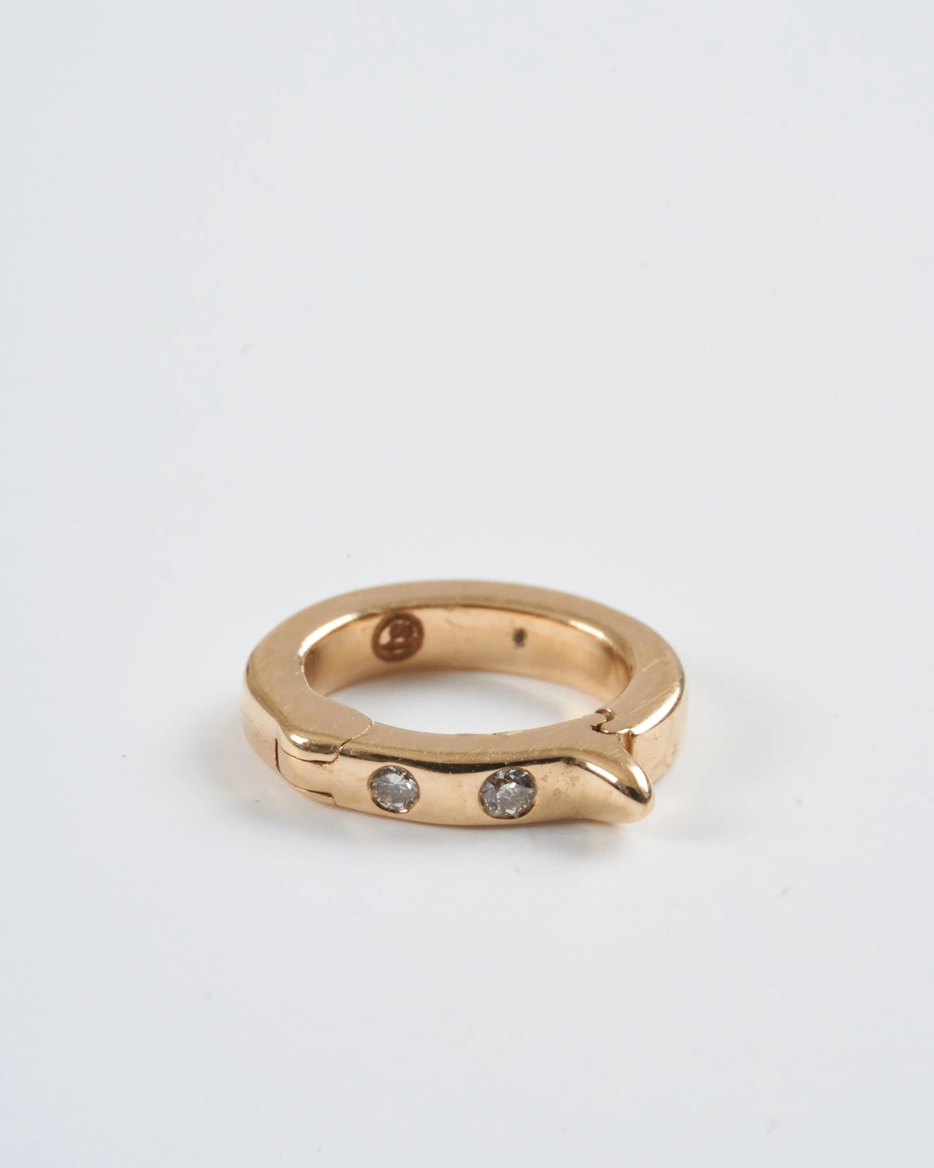 classic diamond tiny oval bale - gold/diamonds