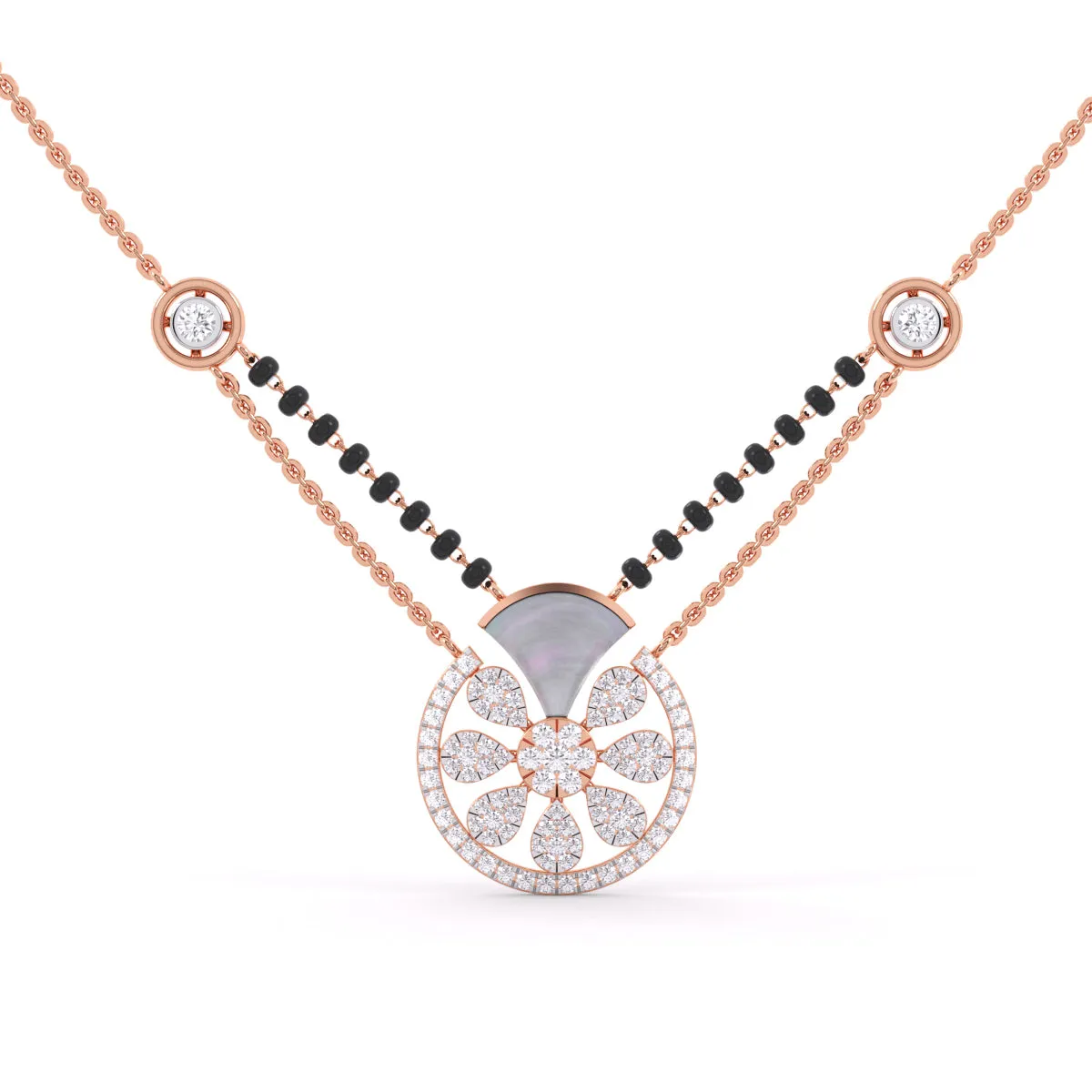 Classic Glimmering Round Diamond Mangalsutra