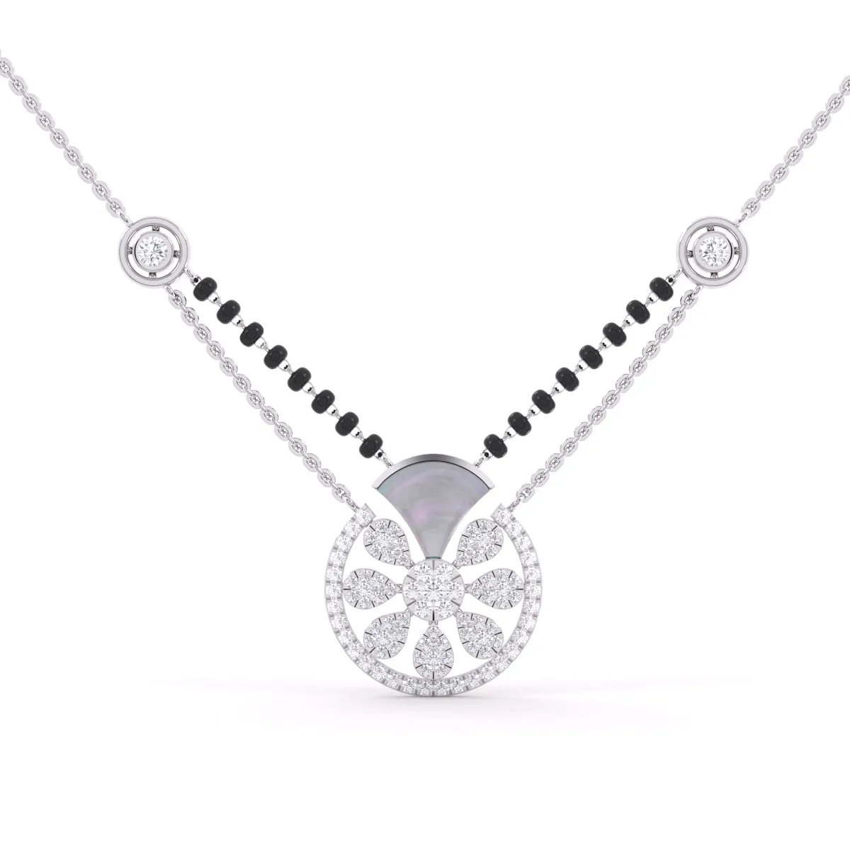 Classic Glimmering Round Diamond Mangalsutra