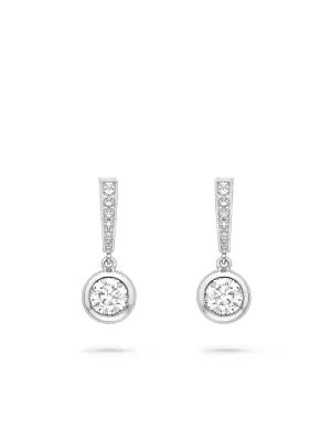 Classic Platinum Diamond Drop Earrings