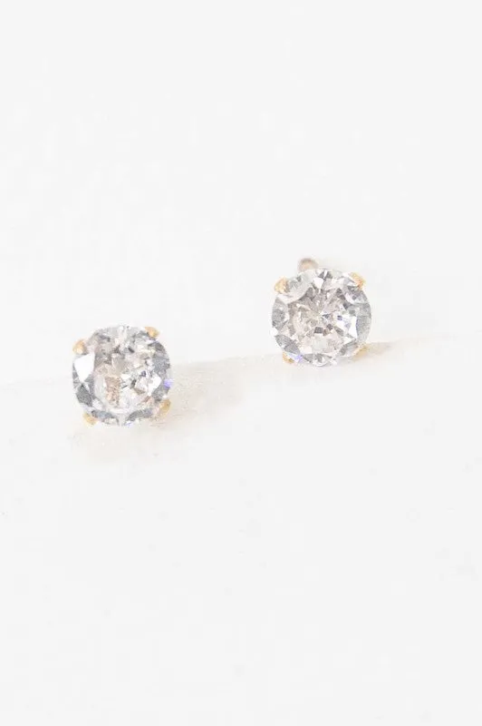 Classic Stone Stud Earrings