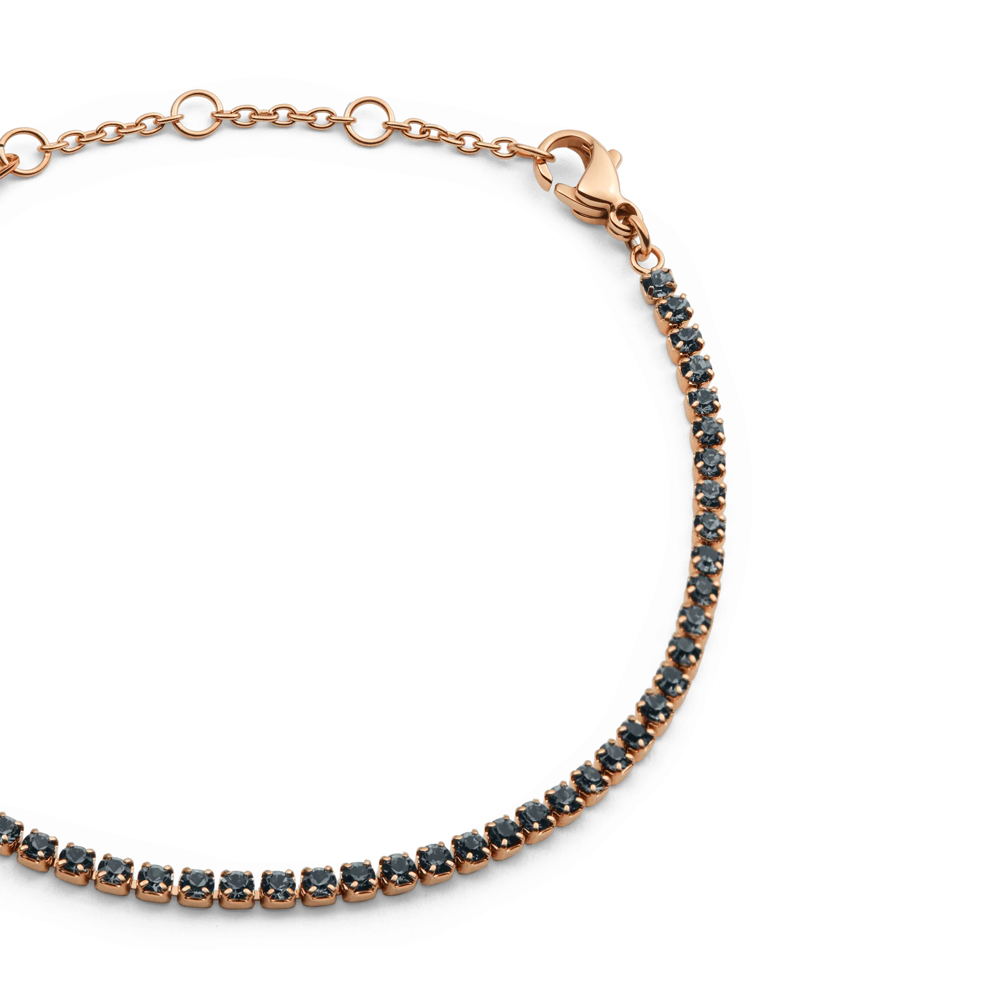 Classic Tennis Bracelet Nightfall Rose Gold