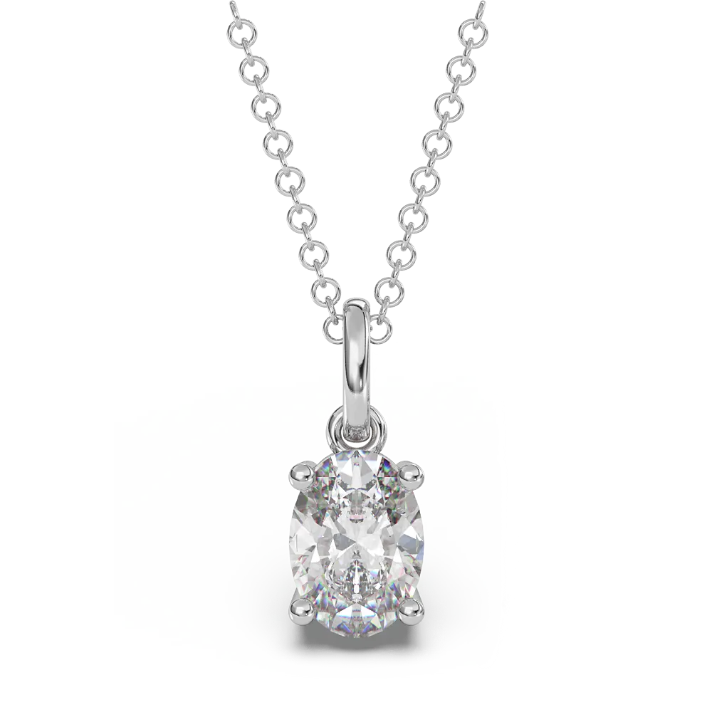 Classica VVS1 Oval Cut Moissanite Solitaire Necklace