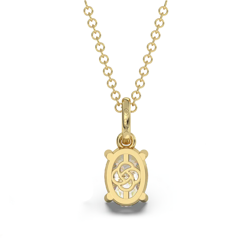 Classica VVS1 Oval Cut Moissanite Solitaire Necklace