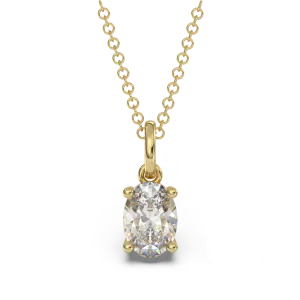 Classica VVS1 Oval Cut Moissanite Solitaire Necklace