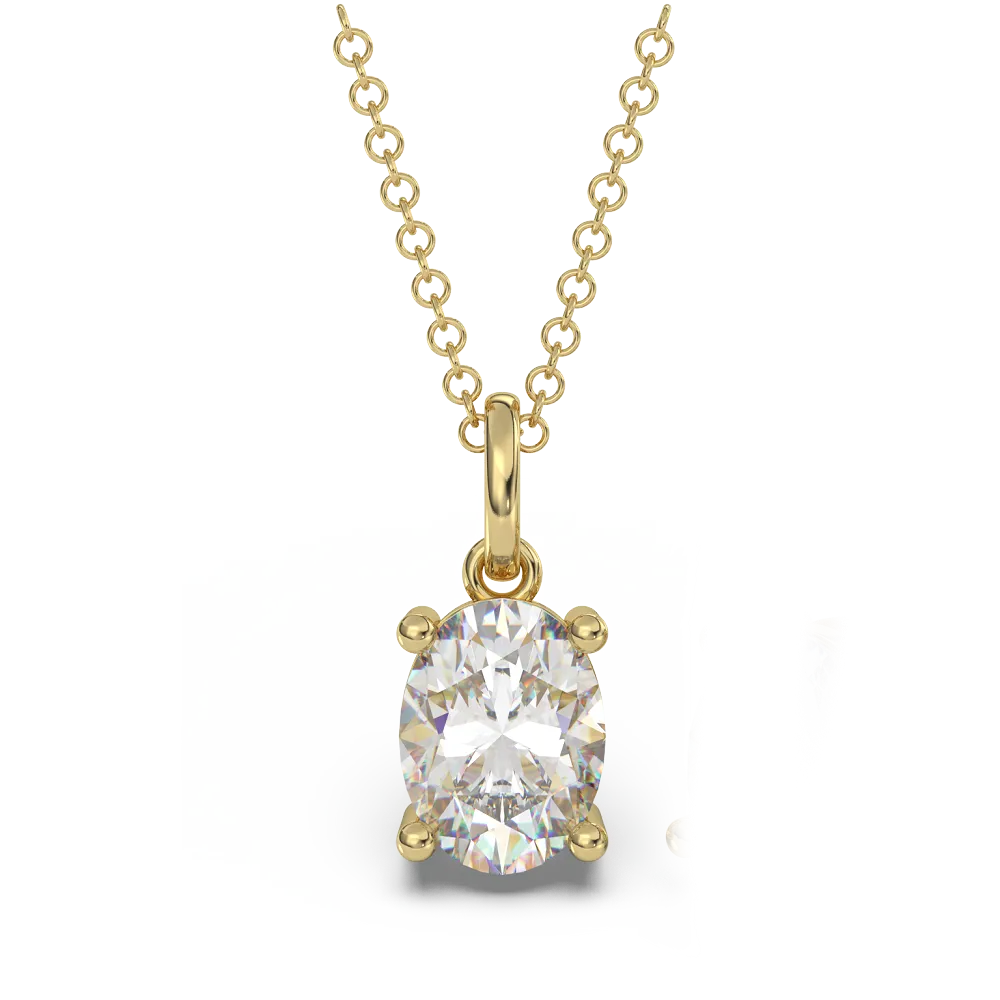 Classica VVS1 Oval Cut Moissanite Solitaire Necklace