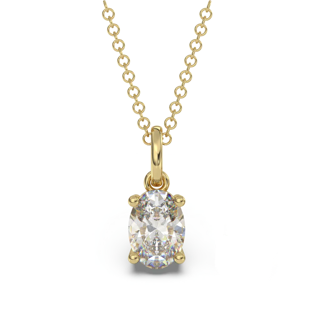 Classica VVS1 Oval Cut Moissanite Solitaire Necklace