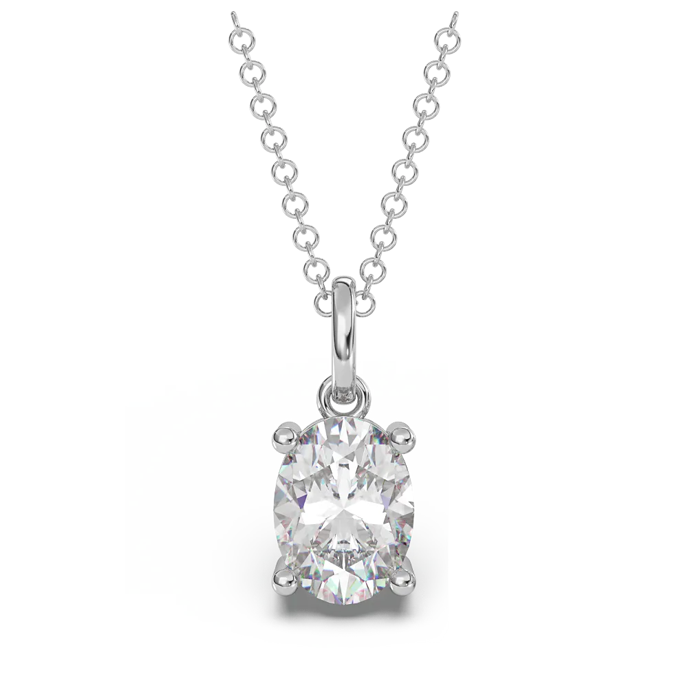 Classica VVS1 Oval Cut Moissanite Solitaire Necklace