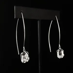 Clear Emerald Cut Crystal Dangle Earrings, Emmy - Sorrelli