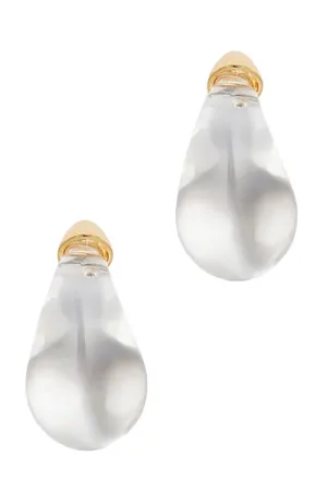 Clear Ice Puffy Earrings