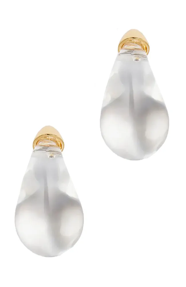 Clear Ice Puffy Earrings