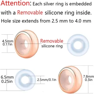 Clip Stopper Charms Sterling Silver Rondelle Spacer Bead Charm Stopper Charm for Pandora Charm Bracelets