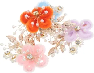 CLISPEED 4pcs Bridal Flower Hair Clips with Fake Pearls Leaf Design Elegant Hairpins for Weddings Parties Bridesmaids Daily Wear Versatile Hair Accessories for Women