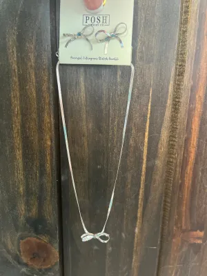 Cluster Set- "Chain Linked Bow" Silver