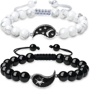 COAI Yin Yang Bracelets My Sun and Stars Moon of My Life Stone Beaded Bracelets for Couples