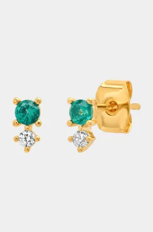 Color Stone With Cz Stud