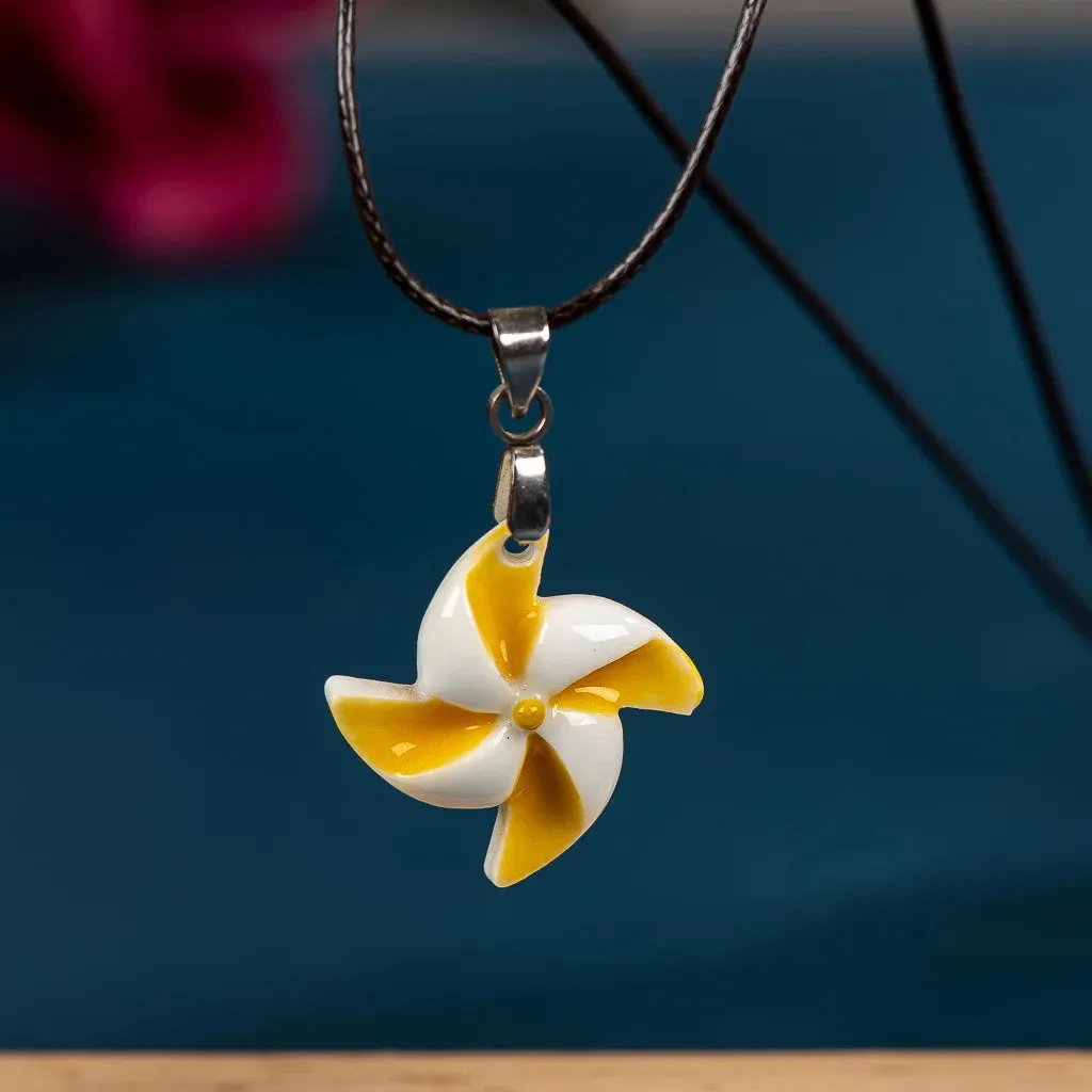 Colorful Ceramic Windmill Pendant Cute Gift Necklace For Women Girl