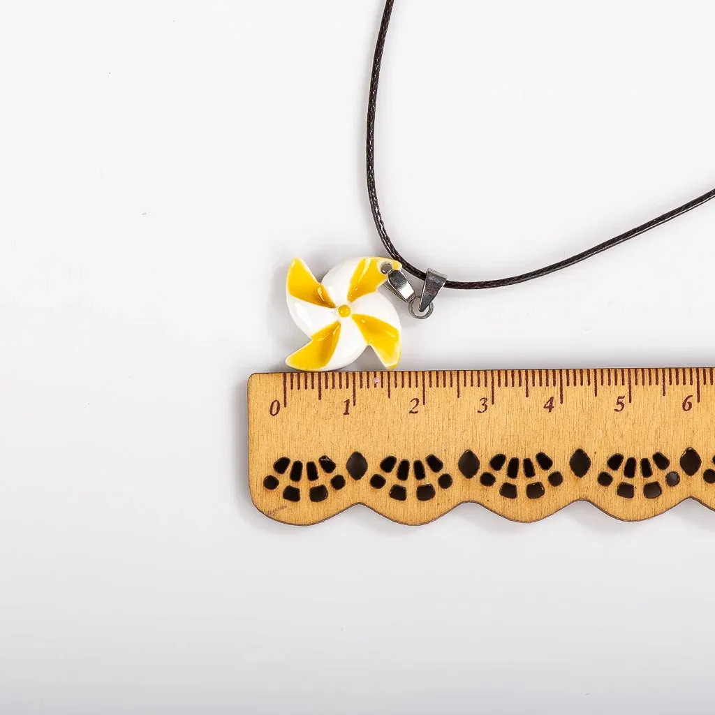 Colorful Ceramic Windmill Pendant Cute Gift Necklace For Women Girl