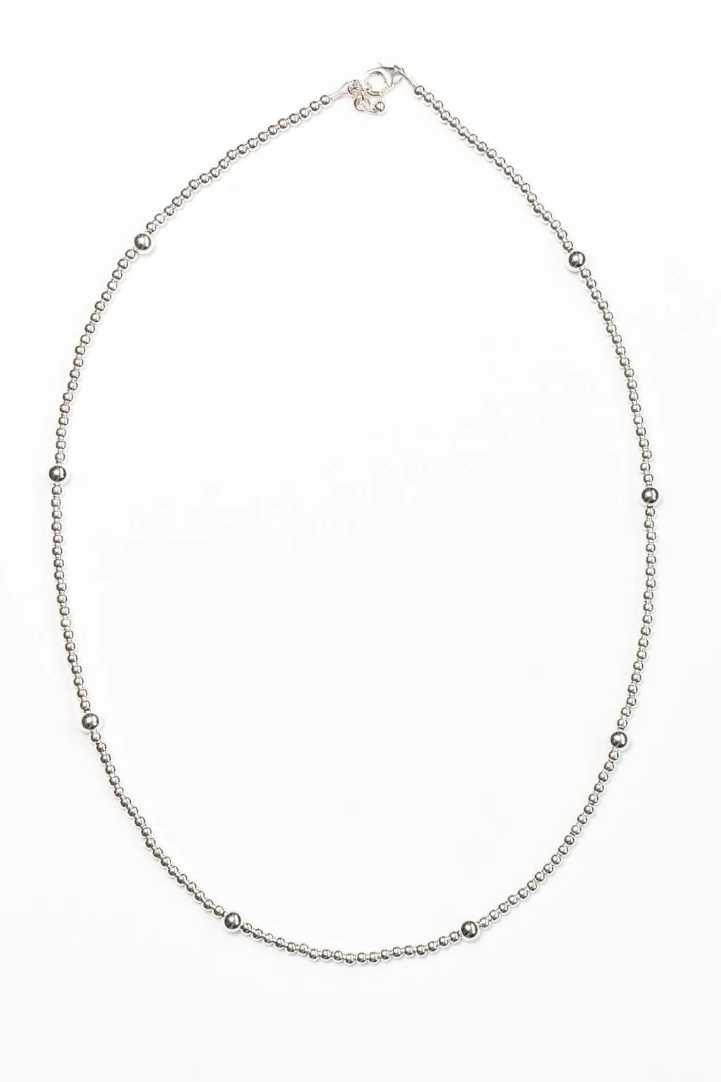 Combination Necklace - 3mm and 5mm bead size for Sterling Silver Beaded Necklace
