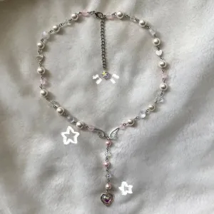 Coquette inspired necklaces Forest Fairy star Charm Necklace Fairycore Necklace Y2k Jewlery  Beaded Necklace