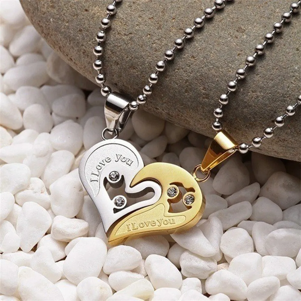 Couple Necklace Matching Cordate Necklaces for Couples Valentine's Gift for Lover