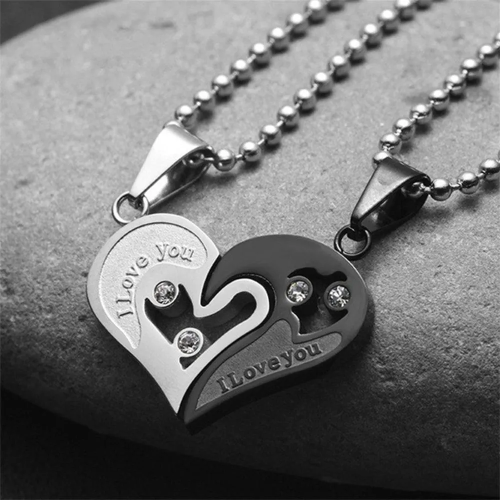 Couple Necklace Matching Cordate Necklaces for Couples Valentine's Gift for Lover