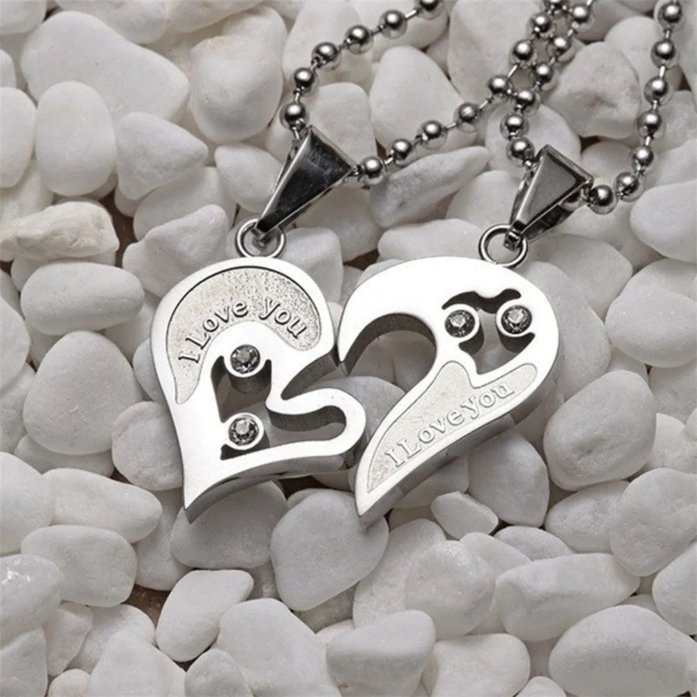 Couple Necklace Matching Cordate Necklaces for Couples Valentine's Gift for Lover